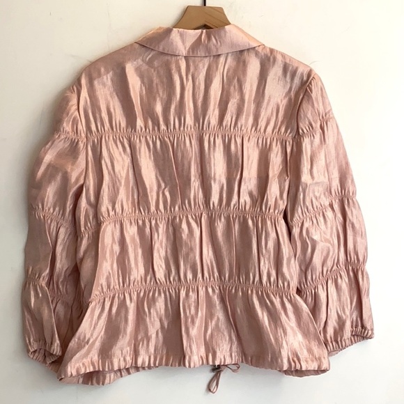 Ruby Rd. Rose Gold Metallic Pintuck Jacket, Sz 16 - Picture 6 of 6
